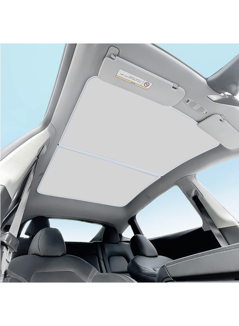 ل نموذج Y الظلال الشمسي سقف نافذة عزل الأشعة فوق البنفسجية حماية الشمس الظلال ل تسلا نموذج Y الحجب الحراري الظلال معدل الظلال 99٪ (البيج مطلي الفضة) - Image 1